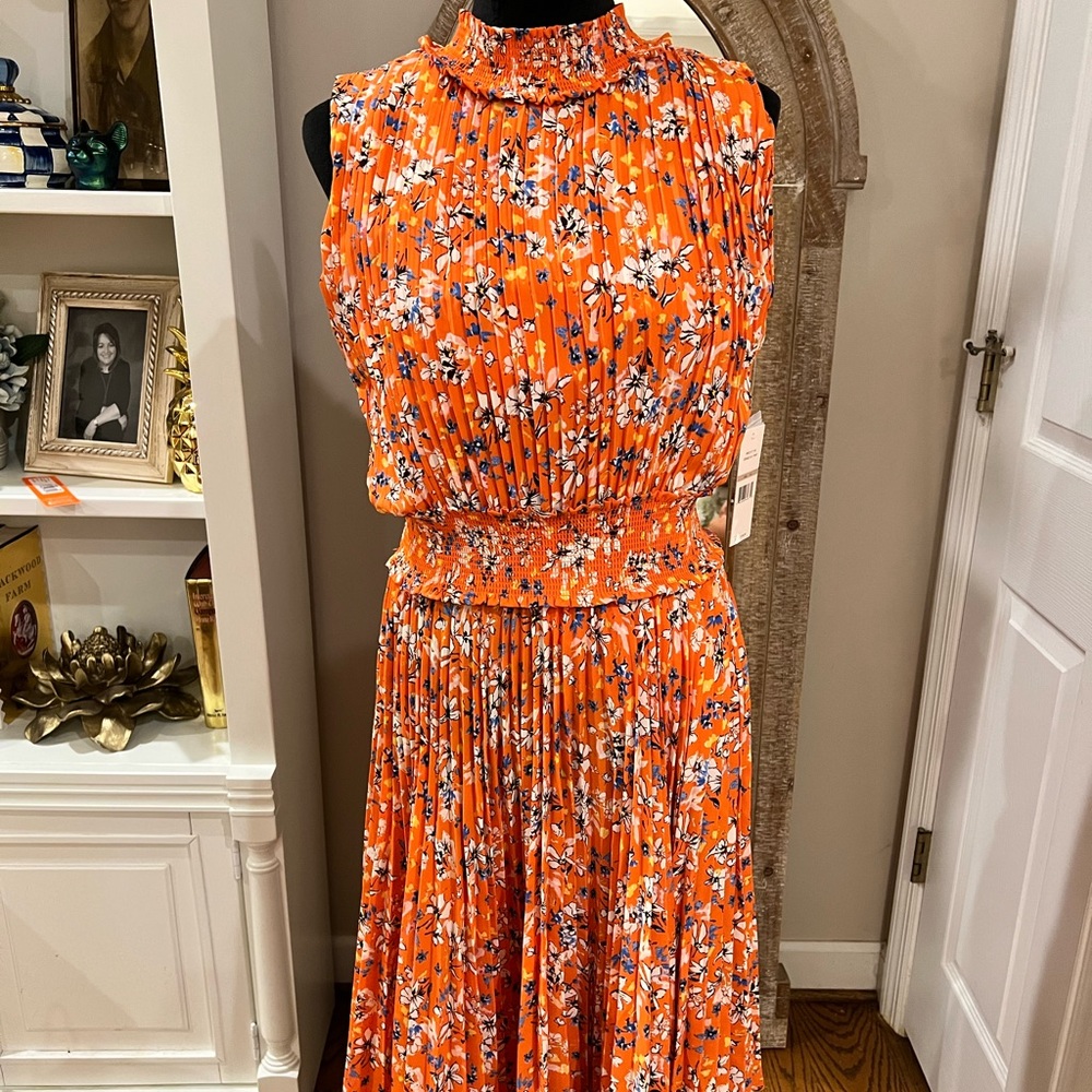 Nanette Lepore pleated sleeveless dress. Size 12. NWT.